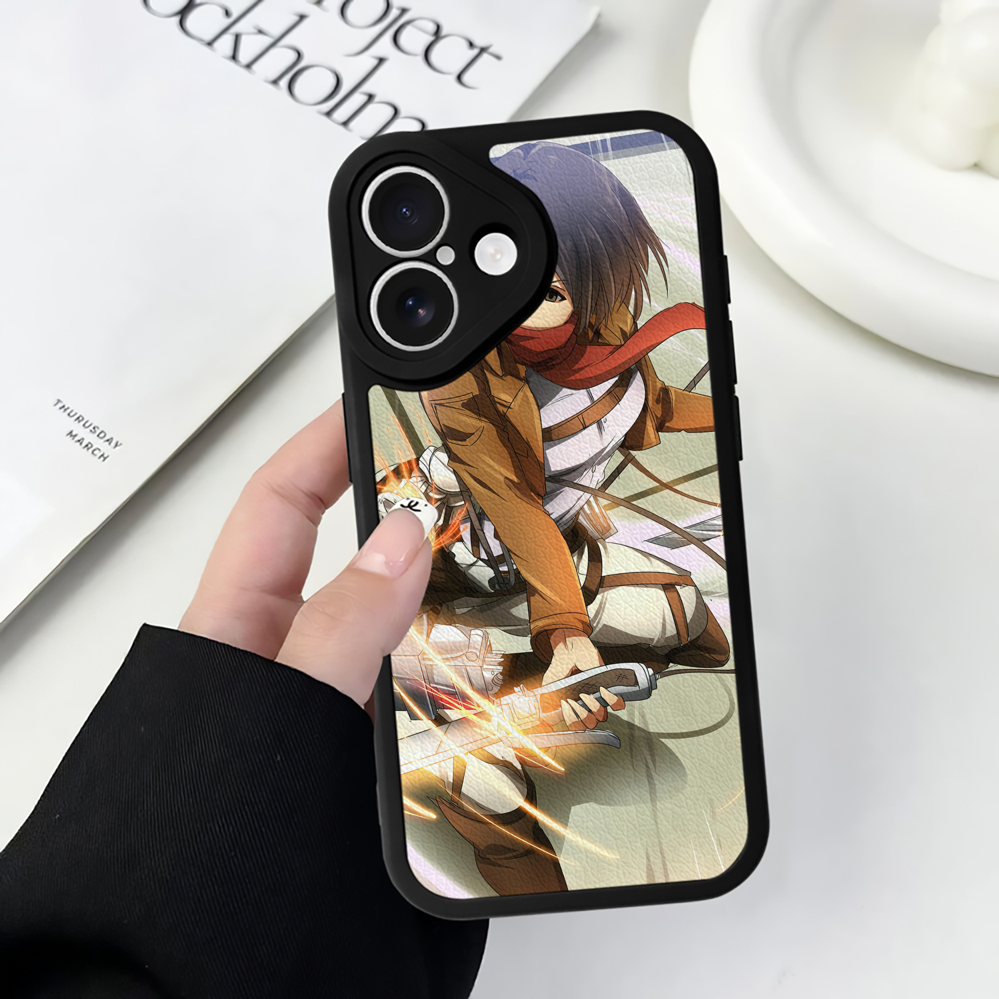 （画像用） 進撃の巨人 Attack on Titan 【iPhone 16シリーズ対応】シリコンスマホケース（レザー調） 材質：シリコン